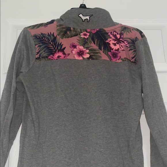 PINK Women's Gray Pullover Top w/ Zipper - Picture 4 of 4